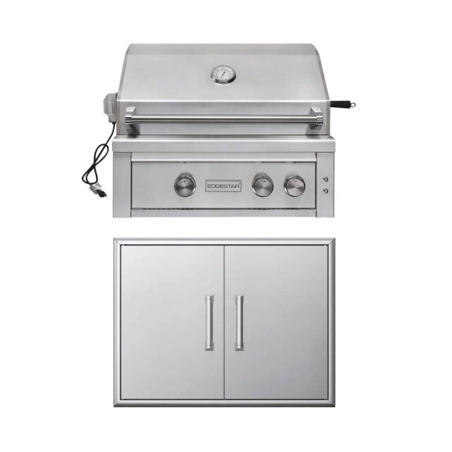 Edgestar 60K BTU 30" Natural Gas Built-In Grill With Lighted Grill Area And Double Access Doors (SAK82568)