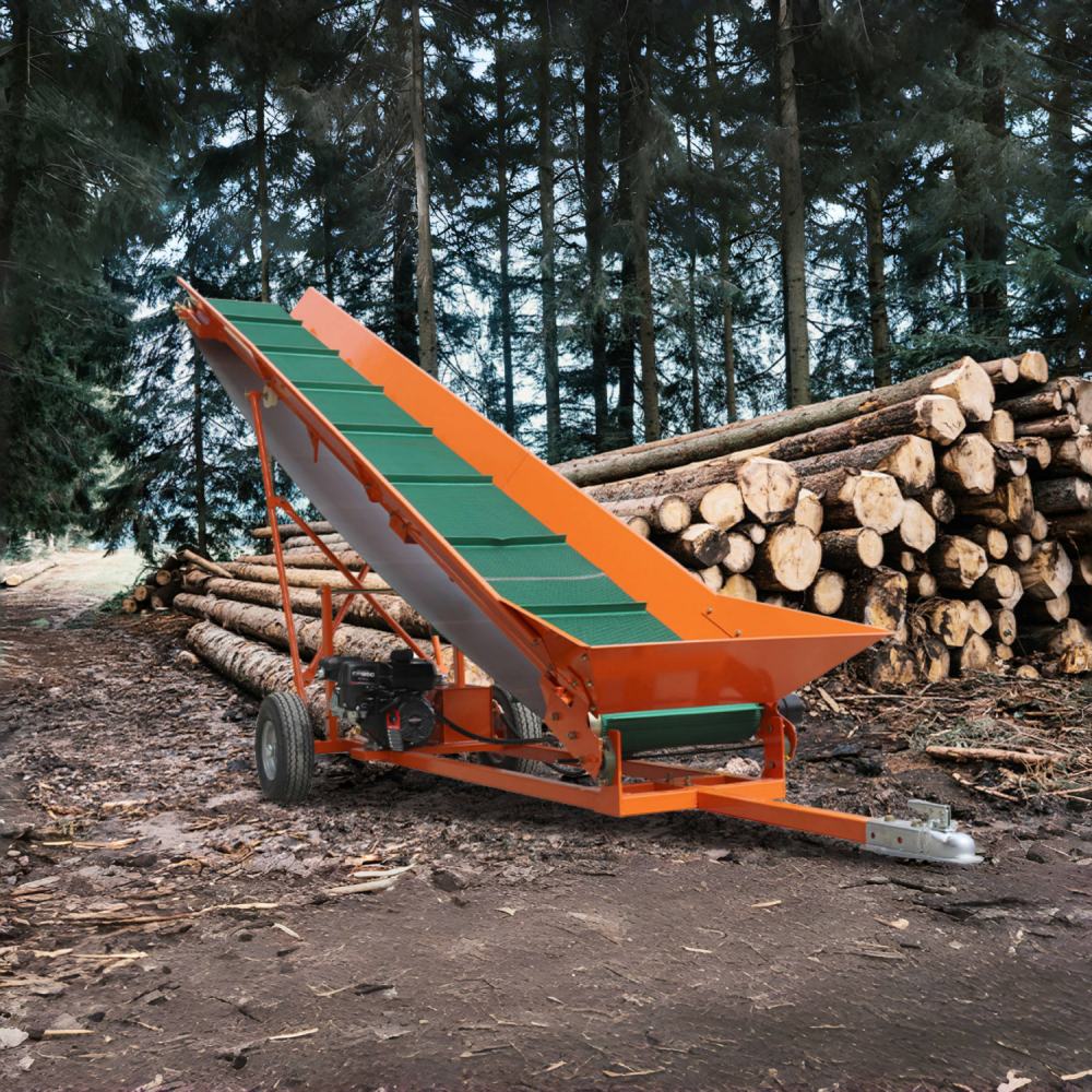 6.5HP Firewood Conveyor Max. 9.3ft Lift Height with B&S Engine and 19.7" PVC Belt