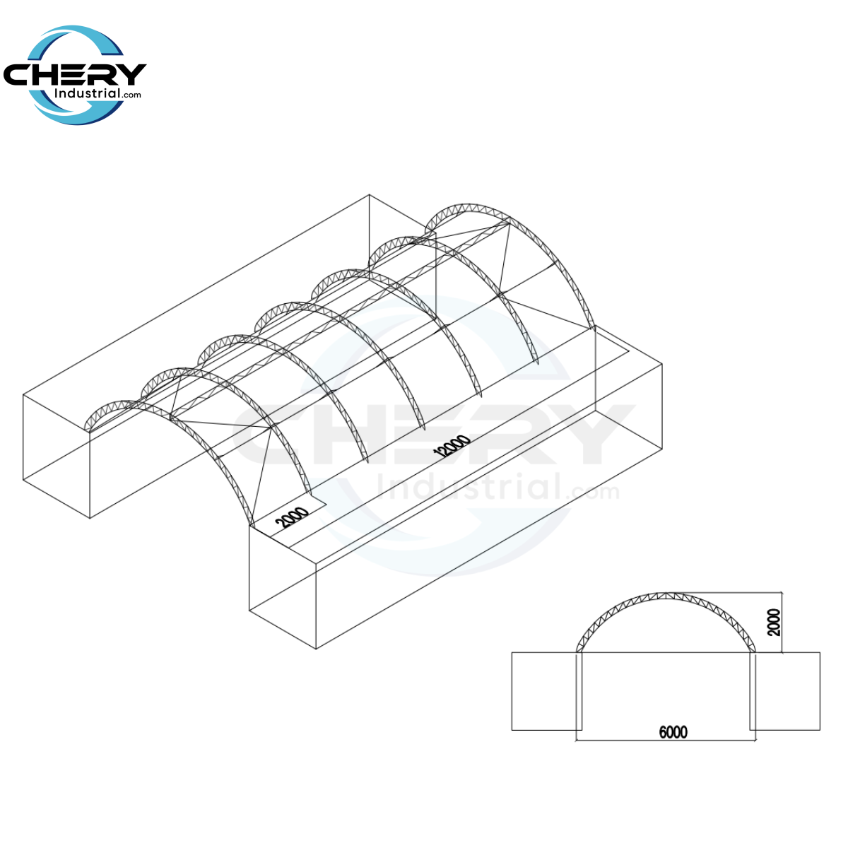 Fortified 20'x40' Double Truss Container Shelter