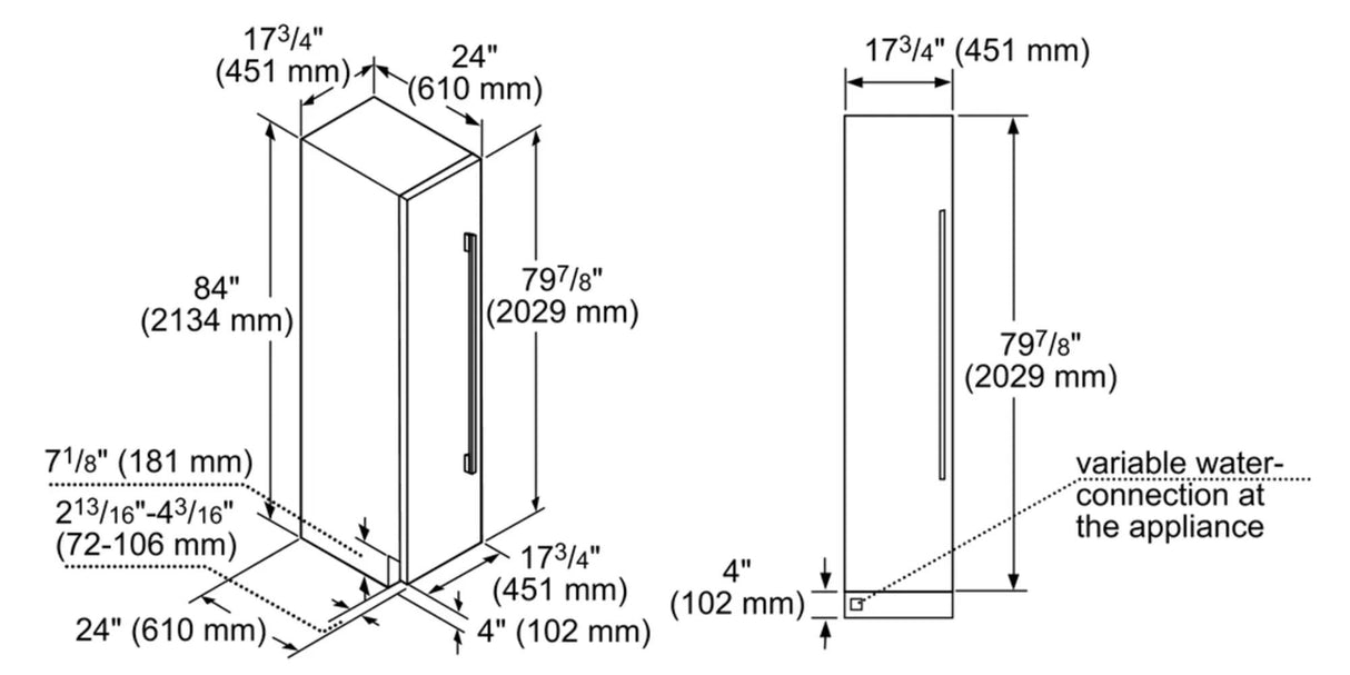 THERMADOR T18IF905SP Freedom® Built-in Freezer Column 18'' Panel Ready Custom Panel Ready