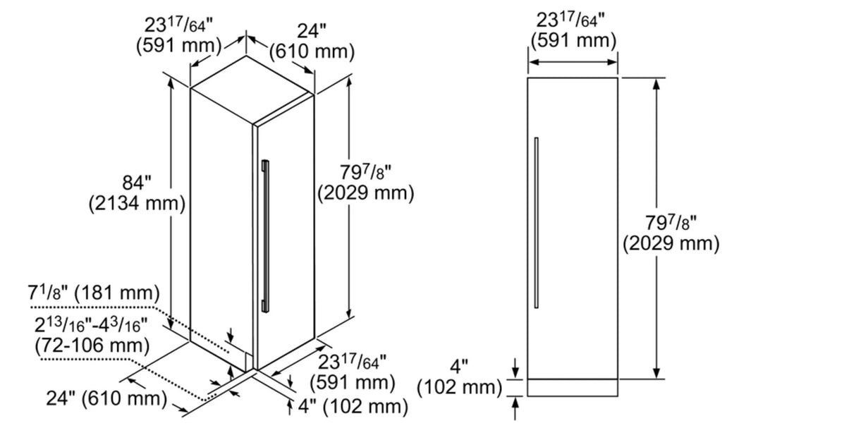 THERMADOR T23IR905SP Freedom® Built-in Refrigerator Column Panel Ready Custom Panel Ready