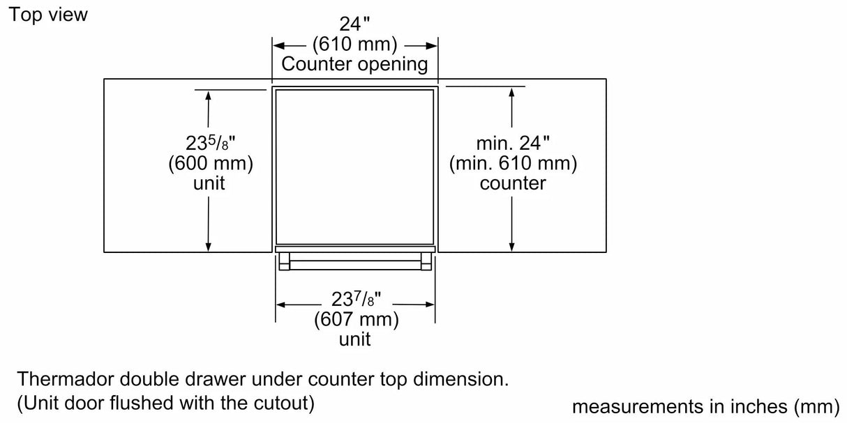 THERMADOR T24UR915DS Freedom® Under Counter Double Drawer Refrigerator 24'' Masterpiece® in Stainless Steel