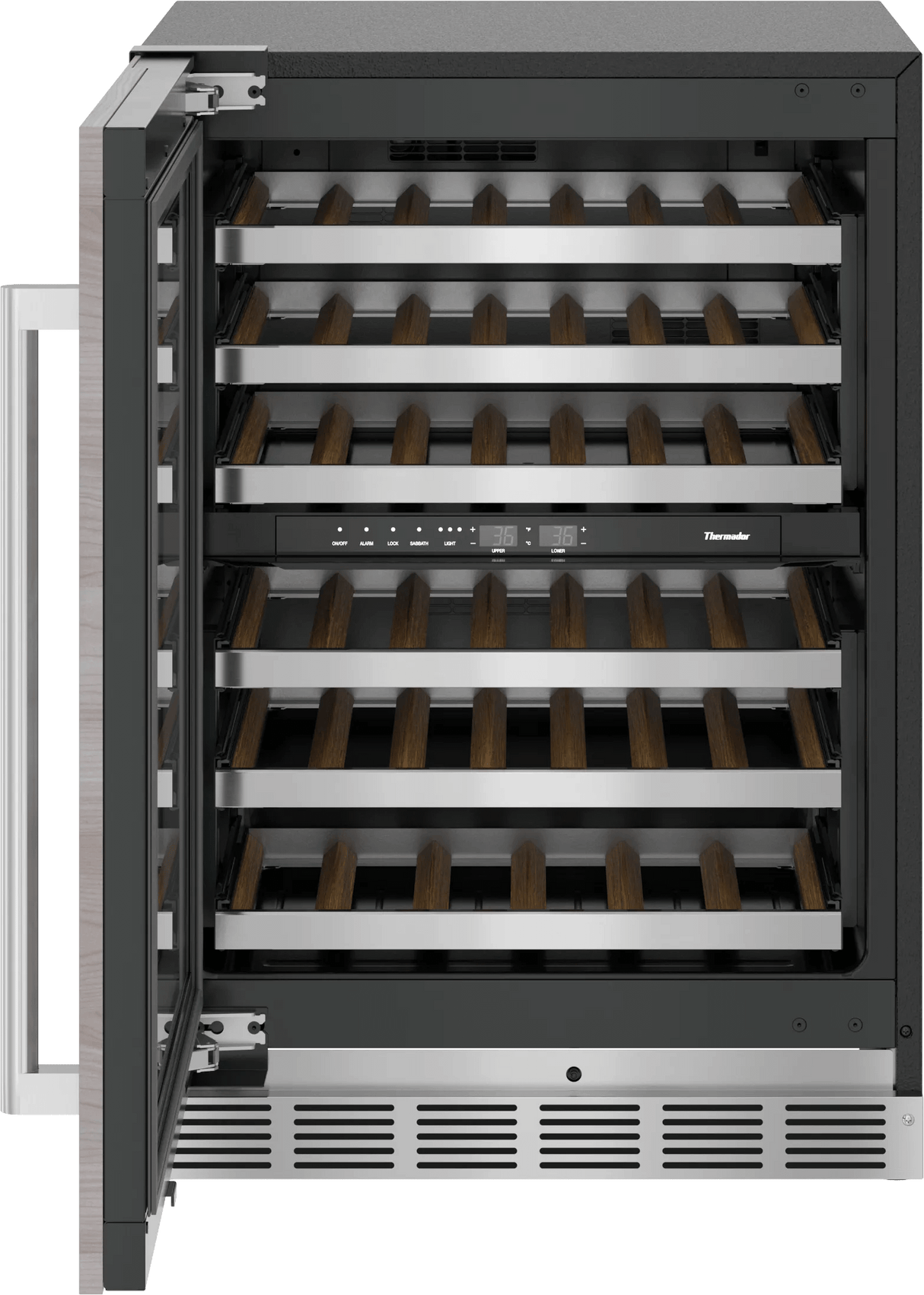 THERMADOR T24UW905LP Freedom® Under Counter Wine Cooler with Glass Door 24'' Panel Ready, Left Hinge Custom Panel Ready
