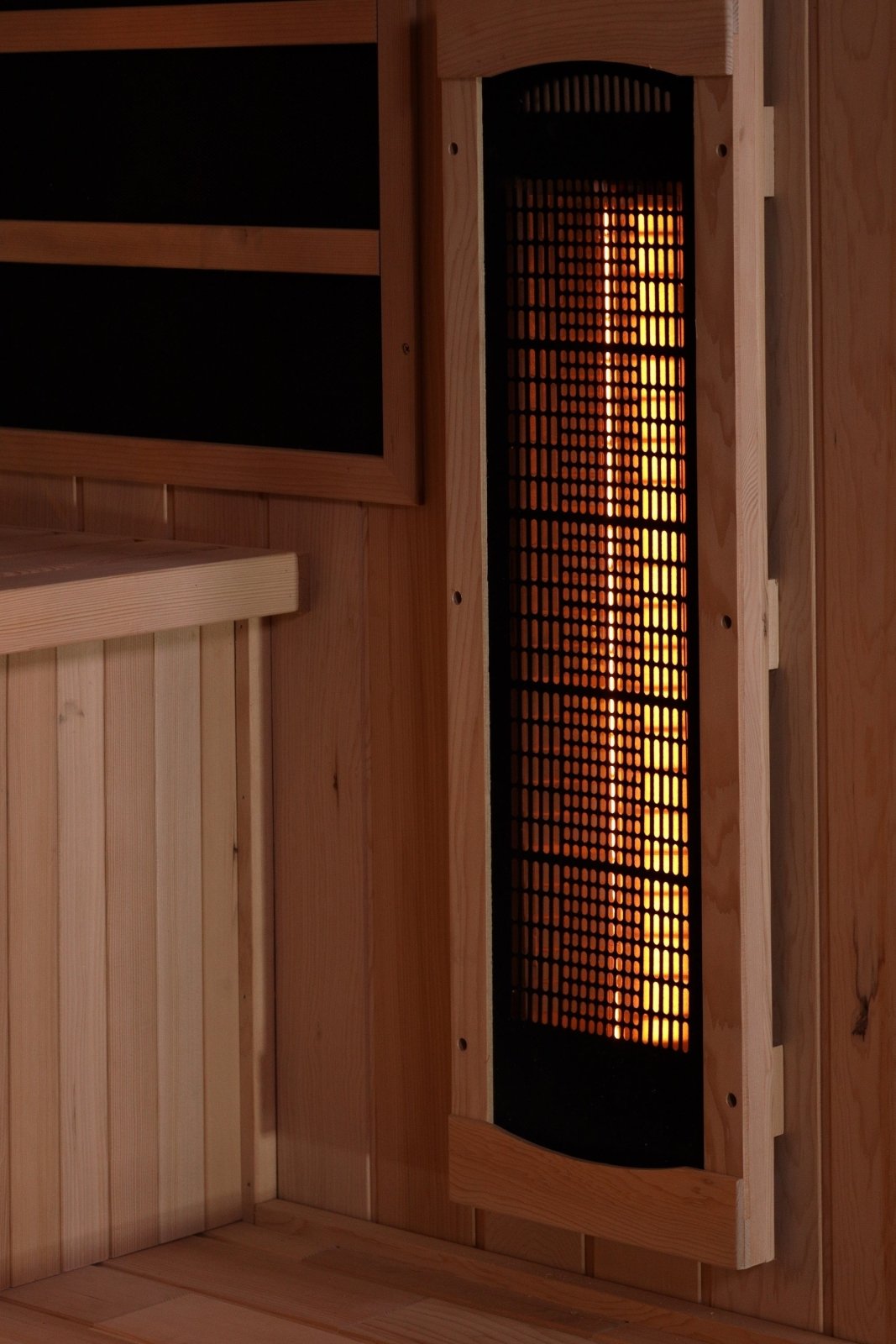 Golden Designs Full Spectrum PureTech™ Near Zero EMF Indoor Infrared Sauna with Himalayan Salt Bar in Canadian Hemlock (4-Person Capacity)