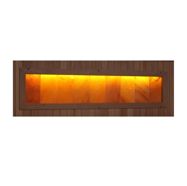 Golden Designs Full Spectrum PureTech™ Near Zero EMF Indoor Infrared Sauna with 3 Himalayan Salt Bars in Canadian Hemlock (3-Person Capacity)