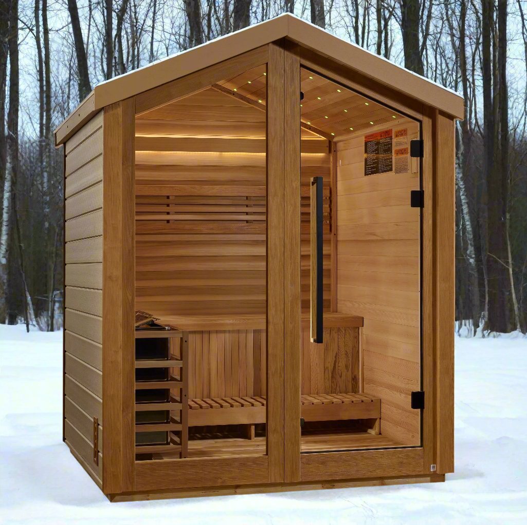 Golden Designs Savonlinna Outdoor Barn Style Traditional Sauna with Canadian Red Cedar Interior (3-Person Capacity)