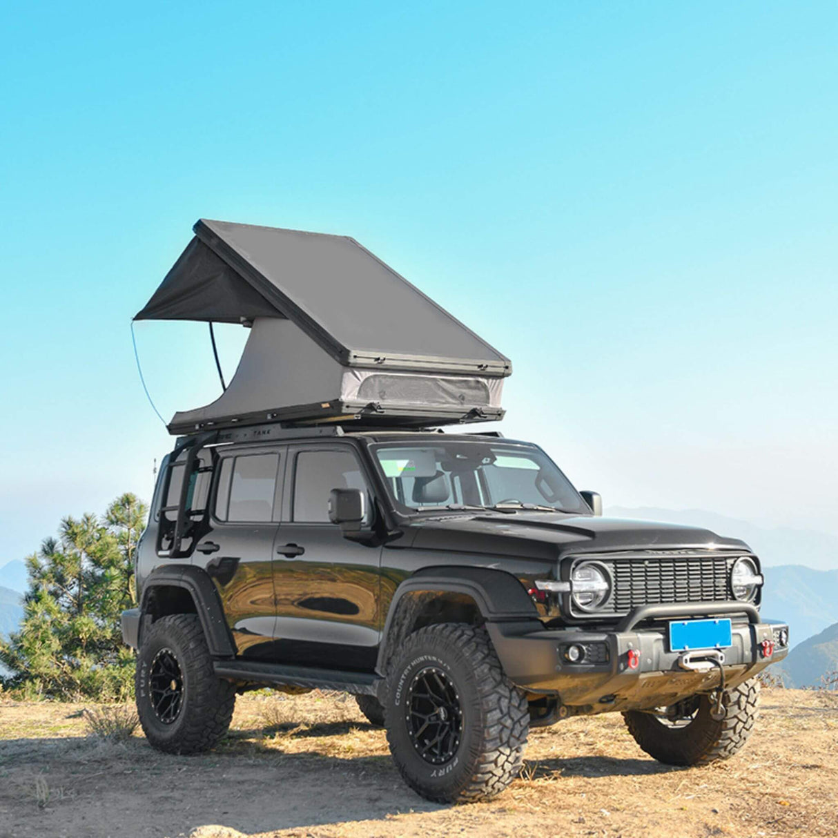 Heavy-Duty 2-3 Person Hardshell Rooftop Tent With Ladder (SAK93120)