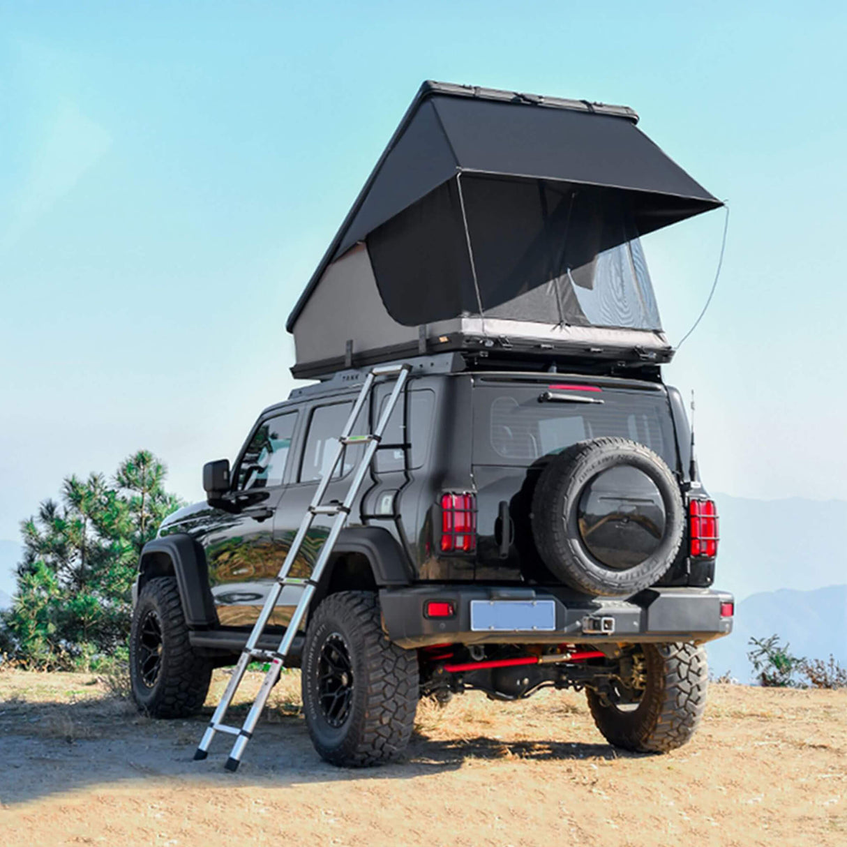 Heavy-Duty 2-3 Person Hardshell Rooftop Tent With Ladder (SAK93120)