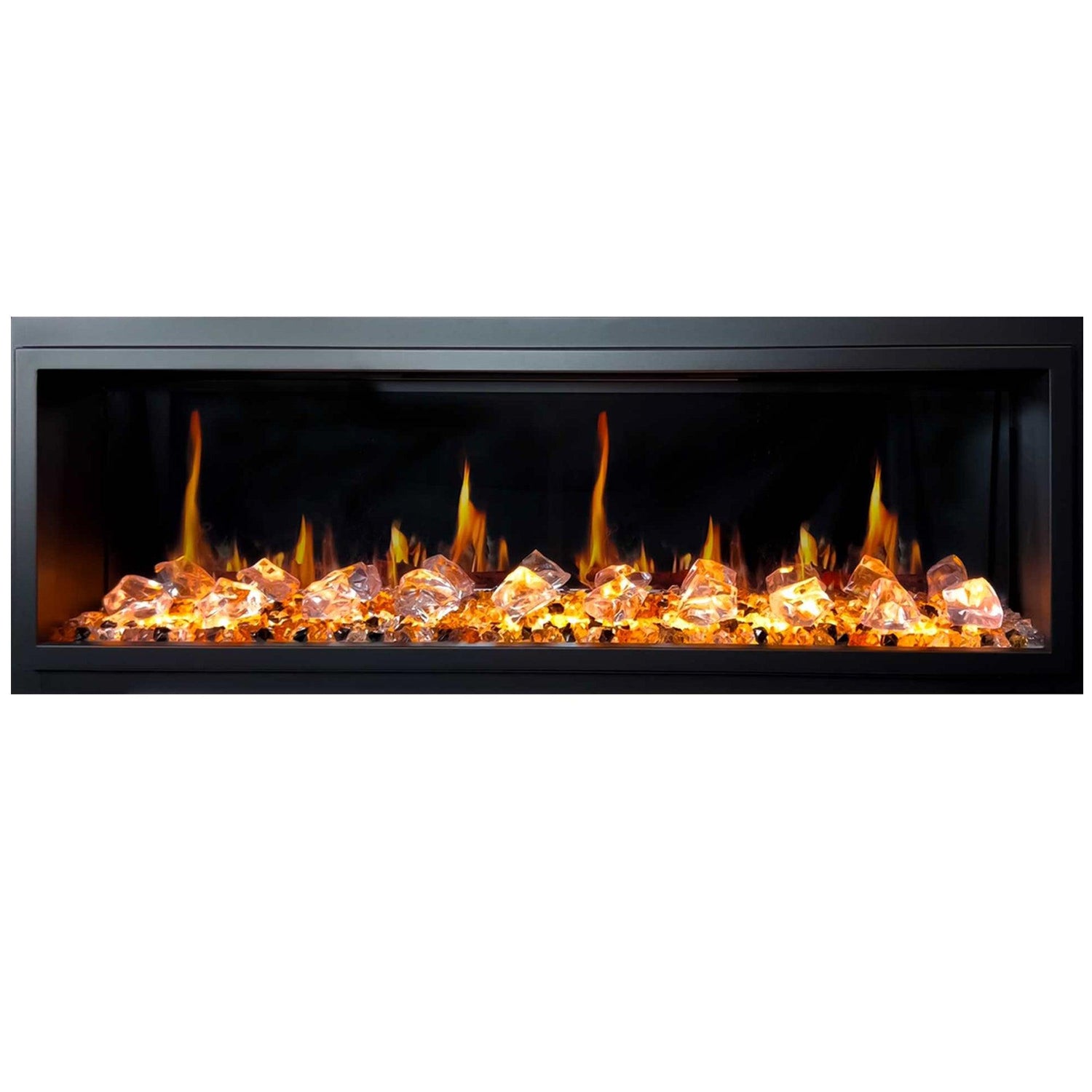 2025 New Litedeer Homes Latitude 45-inch Ultra-Slim Smart Electric Fireplace with 1-inch Trim, Multi-Flame LED, Crushed Ice Rocks, WiFi/App-Control, Flush/Recessed/Wall-Mounted (Model: ZEF45XC)