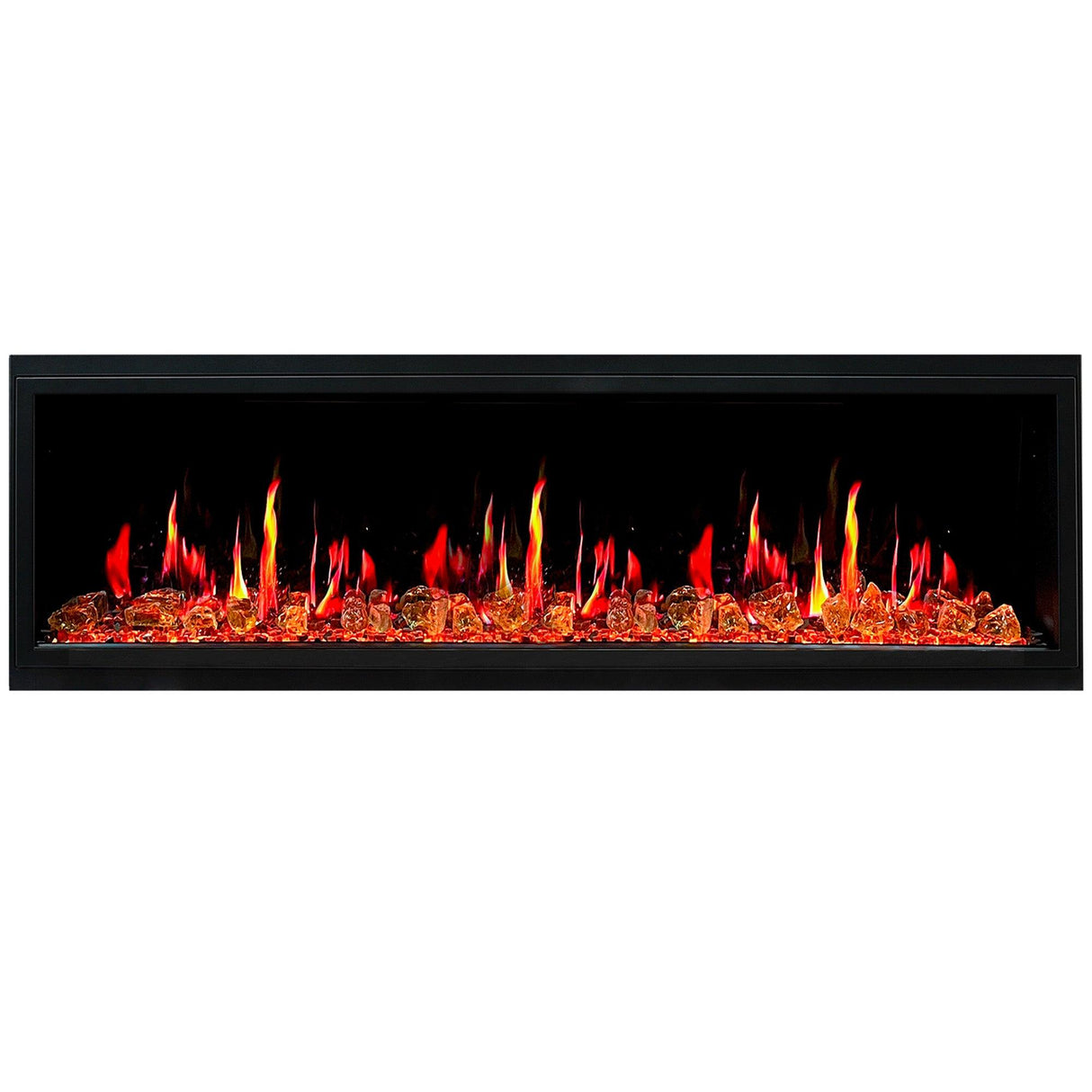 2025 New Litedeer Homes Latitude 65" Smart Built-in Electric Fireplace with Reflective Amber Glass - ZEF65XA