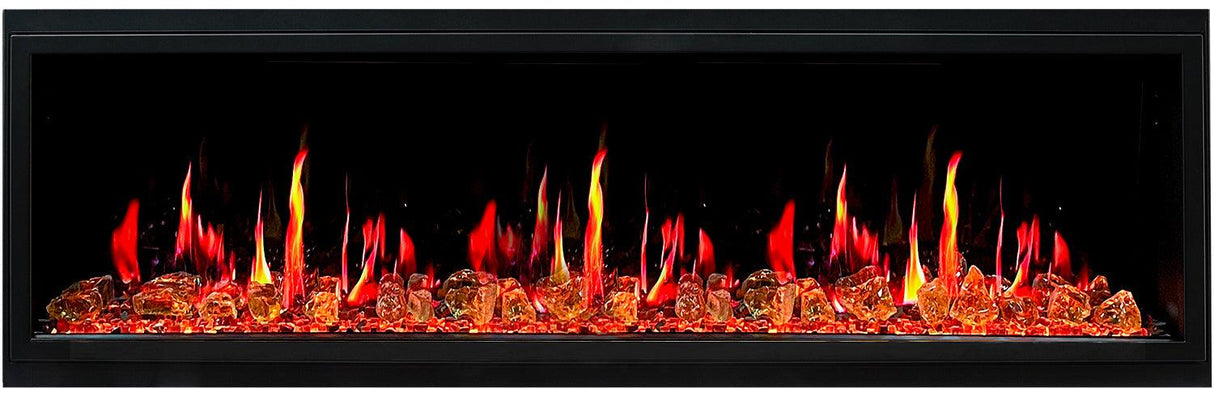 2025 New Litedeer Homes Latitude 65" Smart Built-in Electric Fireplace with Reflective Amber Glass - ZEF65XA