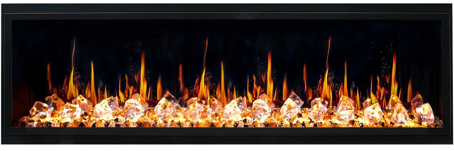 2025 New Litedeer Homes Latitude 65 inch Ultra-Slim Smart Electric Fireplace with Crackling Sounds, Diamond-like Crystal - ZEF65XC