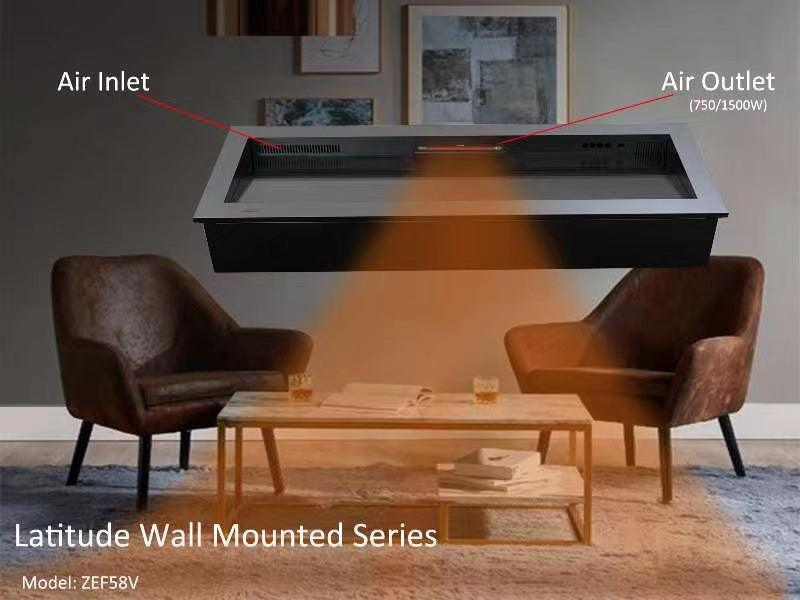 2025 New Litedeer Homes Latitude 75 inch Smart Control HD LED Electric Fireplace Wifi Enabled (Model: ZEF75VC),Black