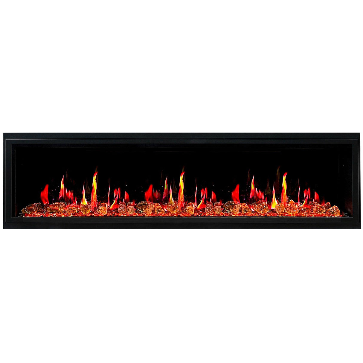 Litedeer Homes Latitude 75-inch Built-in Electric Fireplace with Wifi, Fireplace App, 5 Unique Flame -ZEF75VA