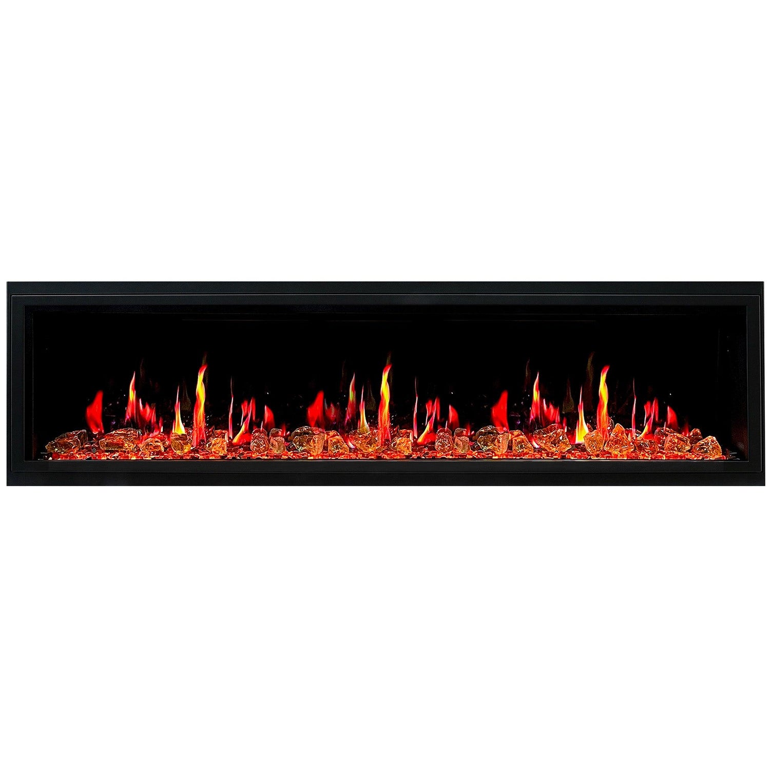 Litedeer Homes Latitude 75-inch Built-in Electric Fireplace with Wifi, Fireplace App, 5 Unique Flame -ZEF75VA