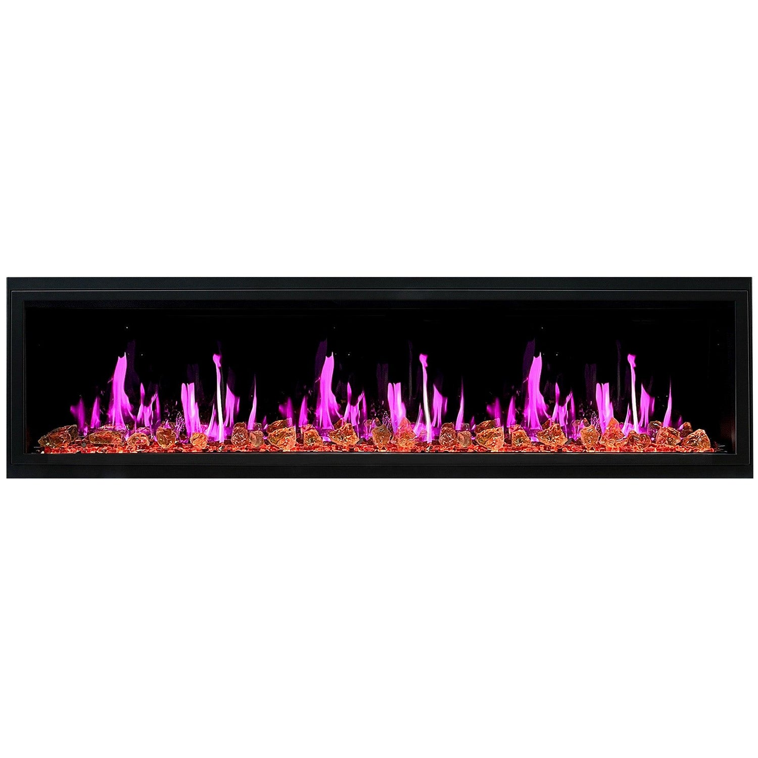 Litedeer Homes Latitude 75-inch Built-in Electric Fireplace with Wifi, Fireplace App, 5 Unique Flame -ZEF75VA
