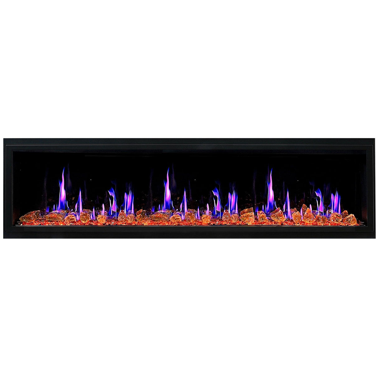 Litedeer Homes Latitude 75-inch Built-in Electric Fireplace with Wifi, Fireplace App, 5 Unique Flame -ZEF75VA