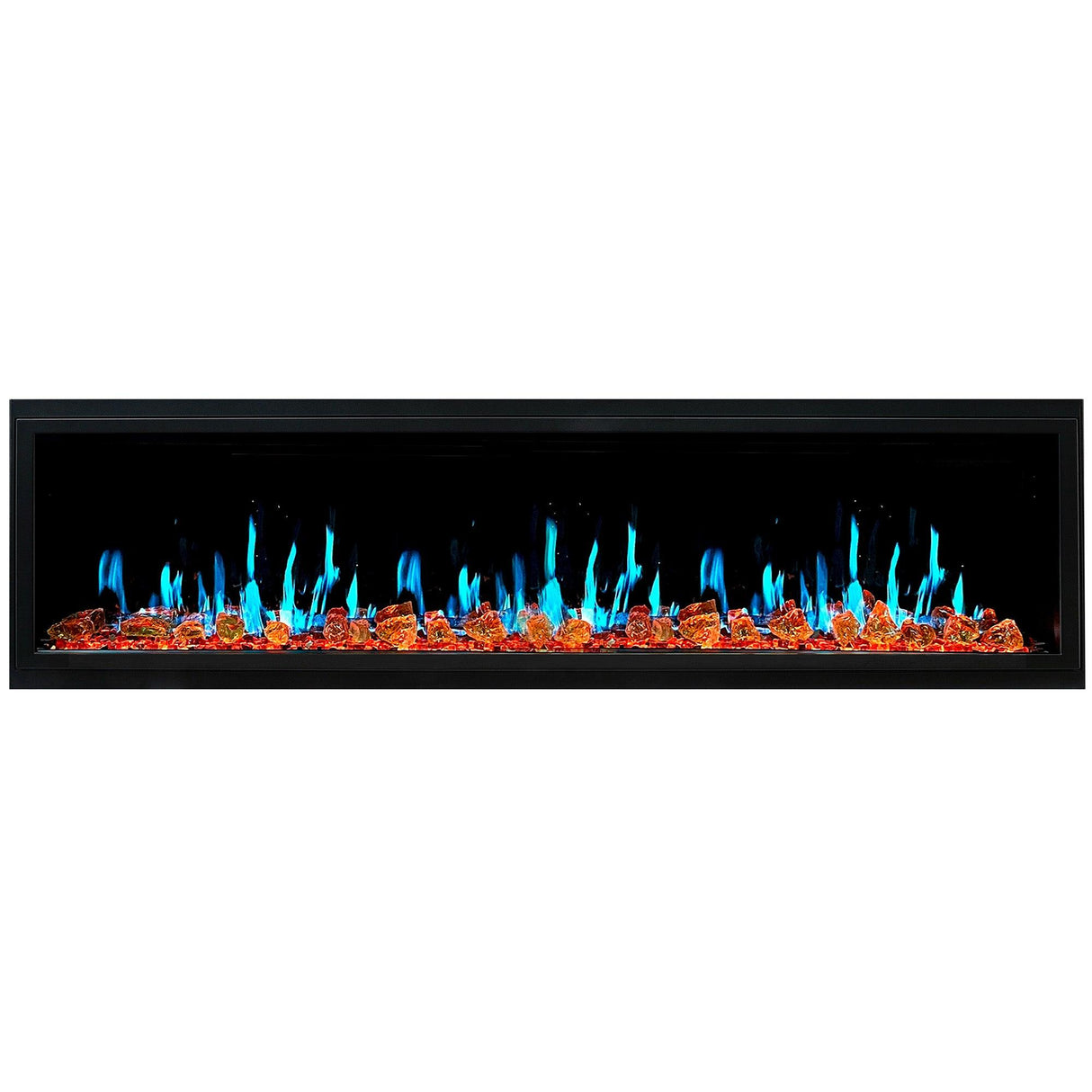 Litedeer Homes Latitude 75-inch Built-in Electric Fireplace with Wifi, Fireplace App, 5 Unique Flame -ZEF75VA