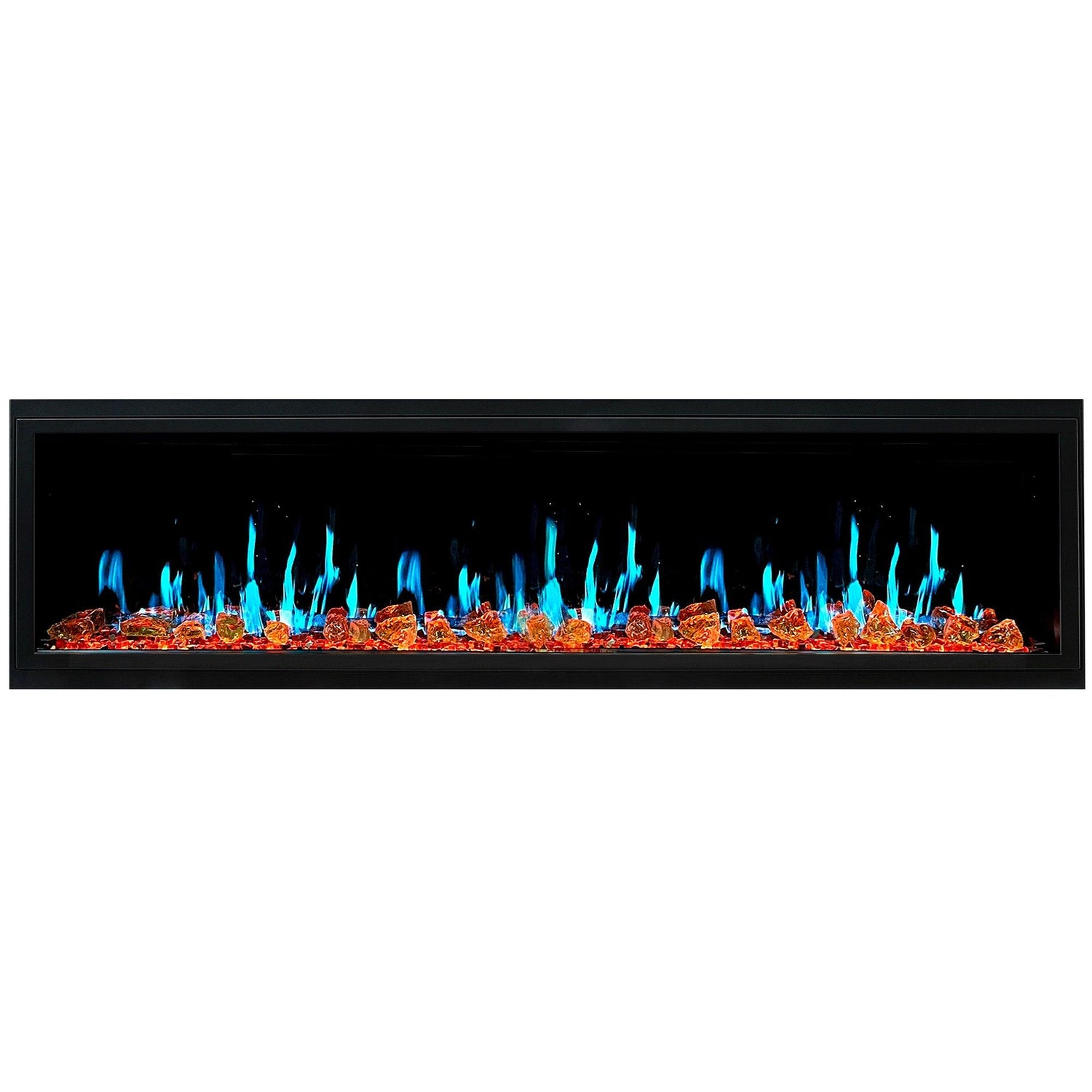 Litedeer Homes Latitude 75-inch Built-in Electric Fireplace with Wifi, Fireplace App, 5 Unique Flame -ZEF75VA