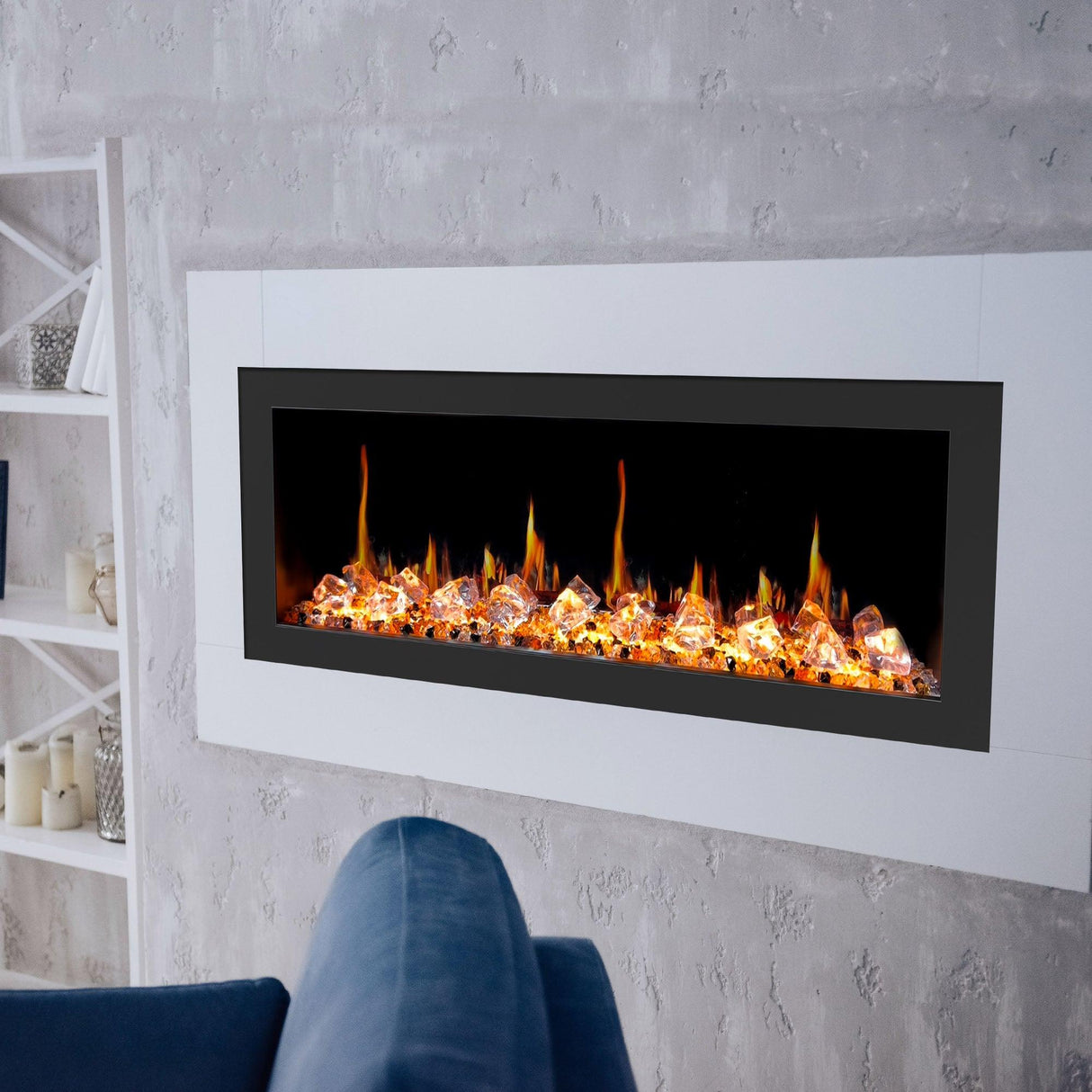 2025 New Litedeer Homes Latitude II 48 inch Wall Mounted Smart Electric Fireplace with APP 3-inch Trim - Multi-flame Style - ZEF48XC