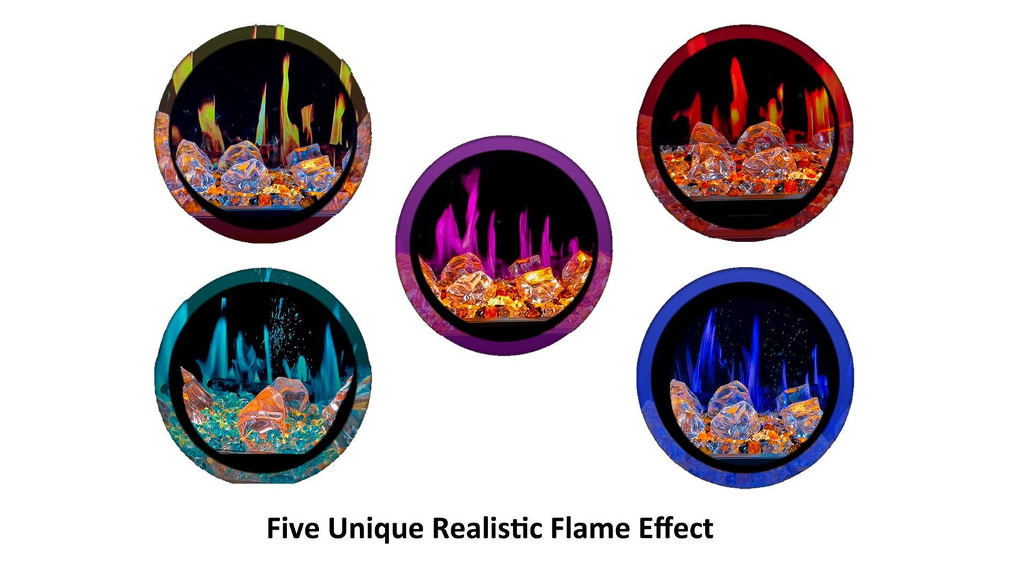 2025 New Litedeer Homes Latitude II 48 inch Wall Mounted Smart Electric Fireplace with APP 3-inch Trim - Multi-flame Style - ZEF48XC