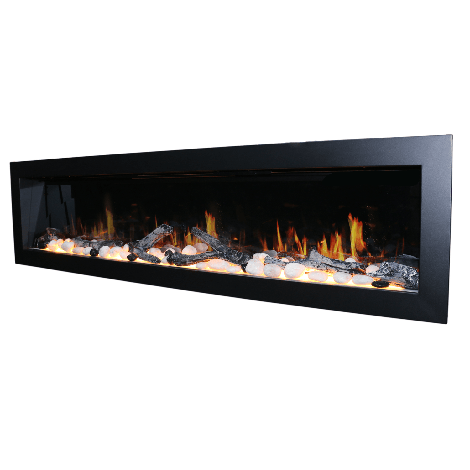 2025 New Litedeer Homes Latitude II 68" Smart Electric Fireplace with Multi-flame Style, APP Driftwood Log & River Rock - ZEF68X
