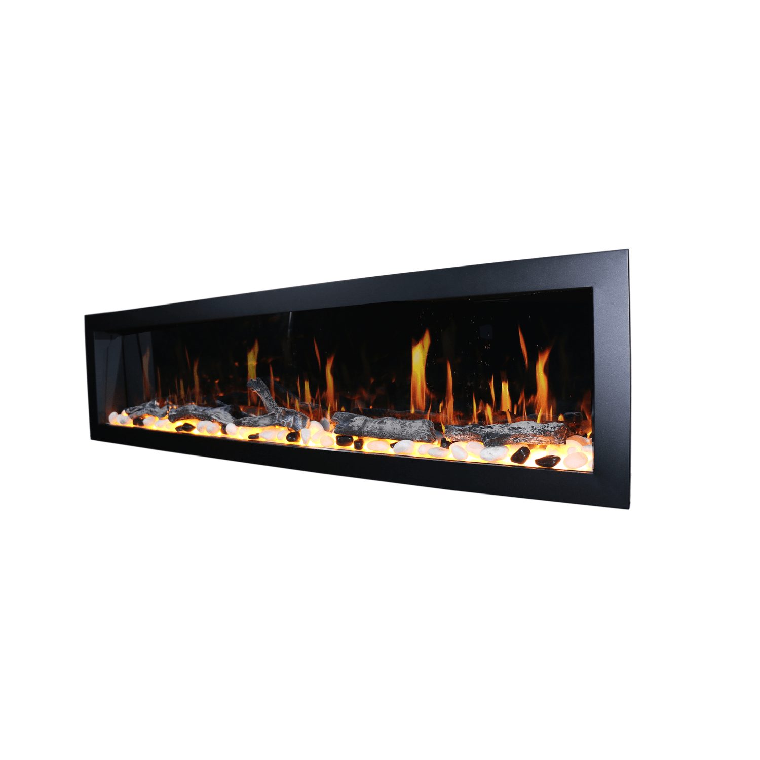 2025 New Litedeer Homes Latitude II 78-inch Wall Mount Smart Electric Fireplace with Crackling Sounds (Model: ZEF78V), Black