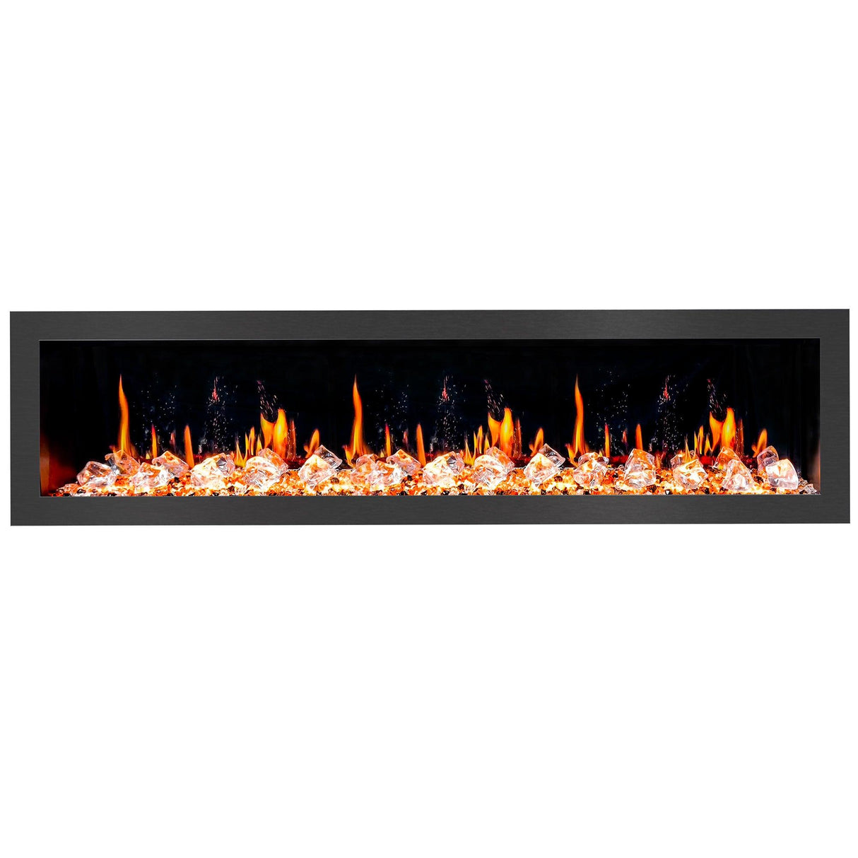 2025 New Litedeer Latitude 78-inch Wall Mount Smart Electric Fireplace with Crackling Sounds Multi-Flame Style, 5 Unique Flame Colour,All Accessories Included - ZEF78VC, Black