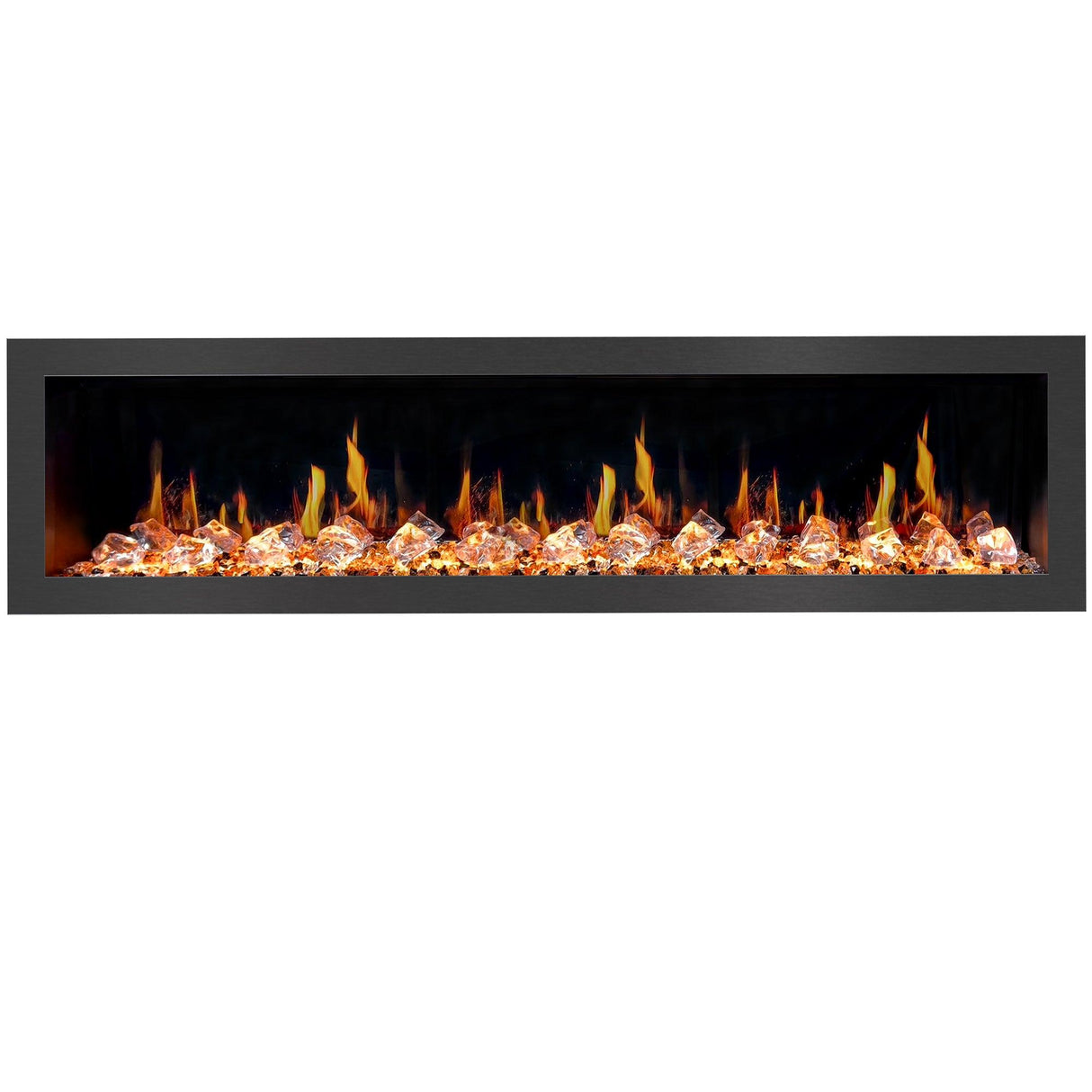 2025 New Litedeer Latitude 78-inch Wall Mount Smart Electric Fireplace with Crackling Sounds Multi-Flame Style, 5 Unique Flame Colour,All Accessories Included - ZEF78VC, Black