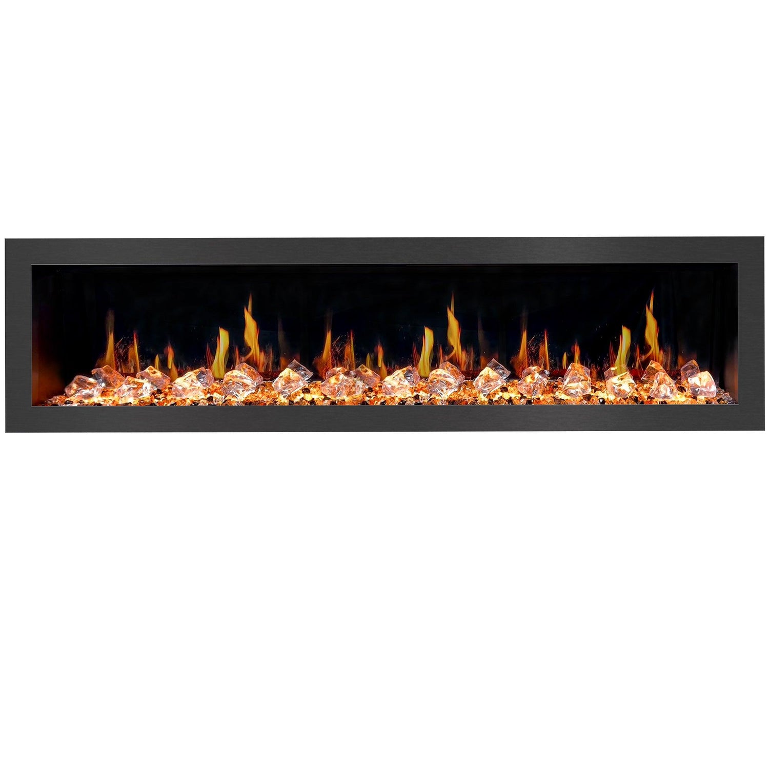 2025 New Litedeer Latitude 78-inch Wall Mount Smart Electric Fireplace with Crackling Sounds Multi-Flame Style, 5 Unique Flame Colour,All Accessories Included - ZEF78VC, Black