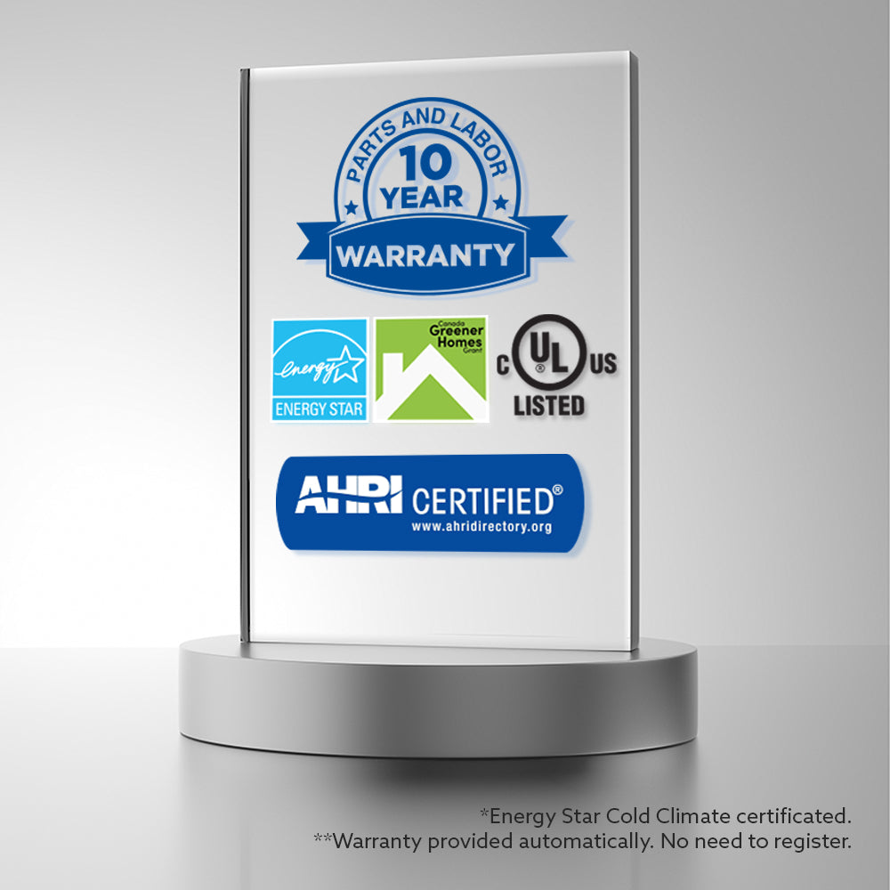 MRCOOL® Central Ducted Hyper Heat 4 Ton 16.5 SEER2 DC Inverter Heat Pump Split System with Smart Wi-Fi Thermostat and Wireless Remote Control - Multiposition - CENTRAL-48-HP-230B00-O