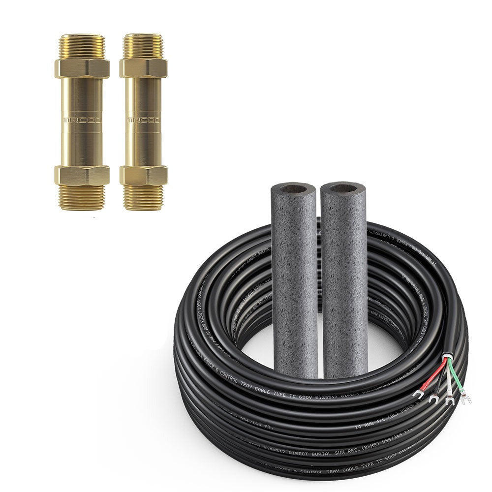 MRCOOL® DIY 3/8 in. x 5/8 in. Brass Couplers (2-Pack) with 75 ft. of Communication Wire