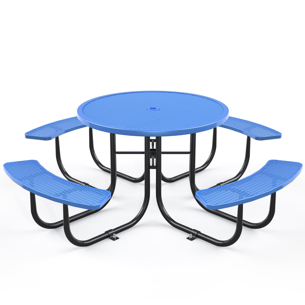 46" Round Picnic Tables With Umbrella Hole