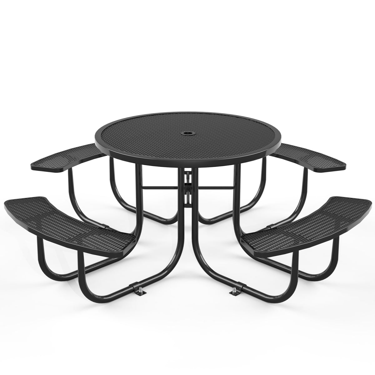 46" Round Picnic Tables With Umbrella Hole