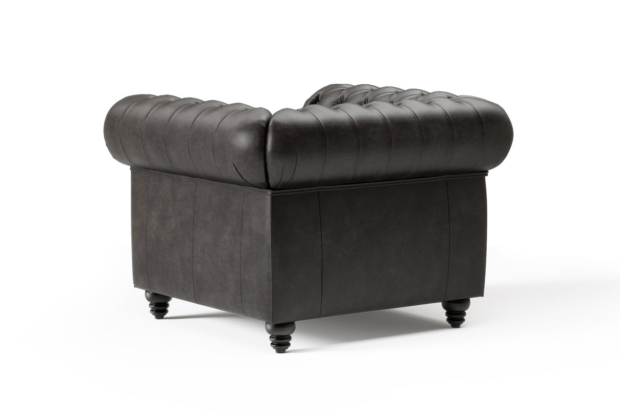 Parma Leather Chesterfield Accent Chair