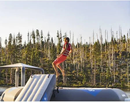 Aquaglide Ricochet 16' Bouncer Aquapark with Slide, Log, and C-Deck