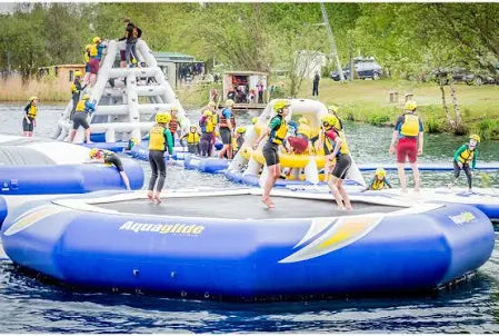 Aquaglide Supertramp 23 - Floating Trampoline w/ Swimstep