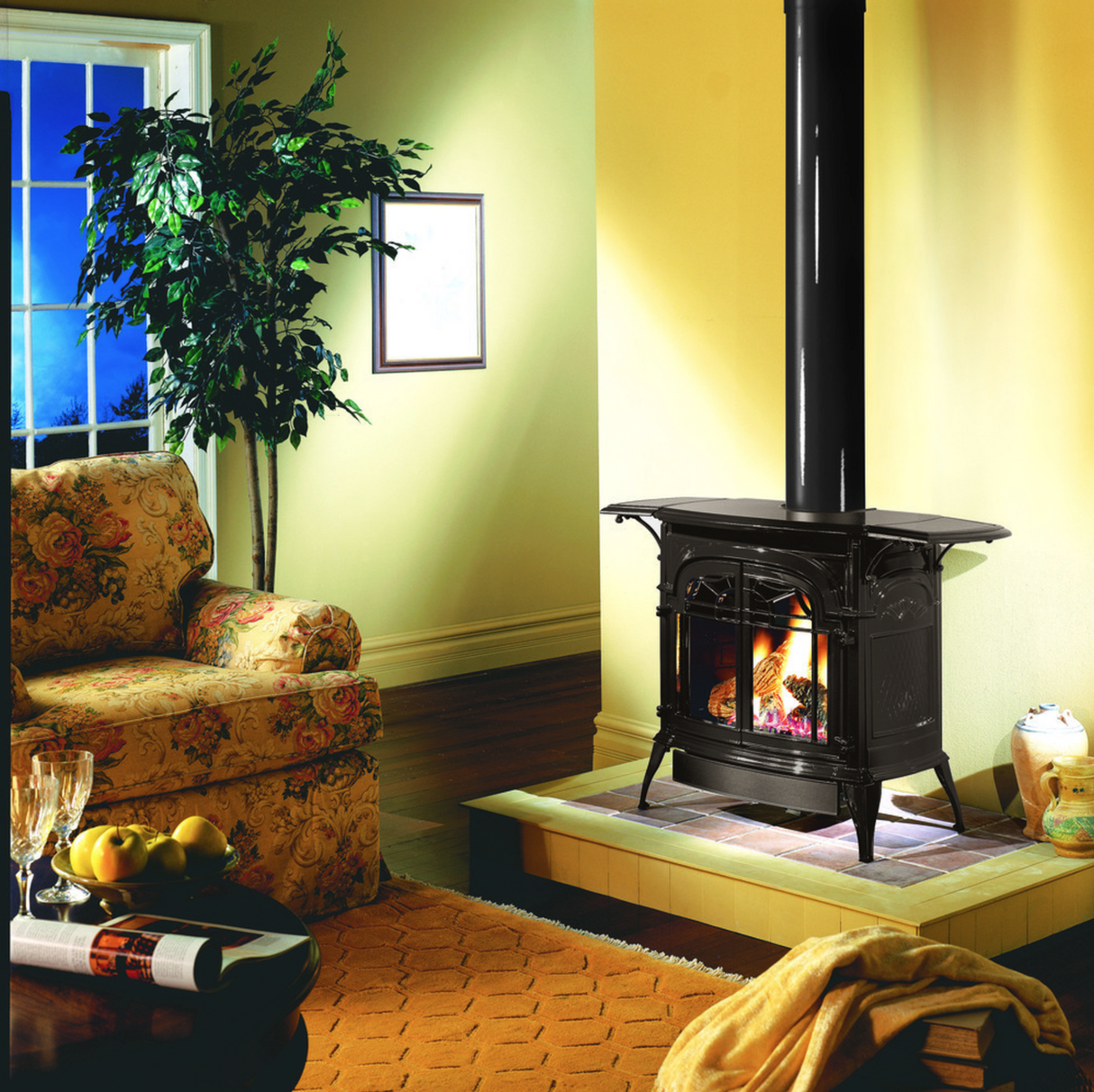 Vermont Castings Stardance Direct Vent Gas Stove with IntelliFire Ignition - SDDVT-IFT-CB