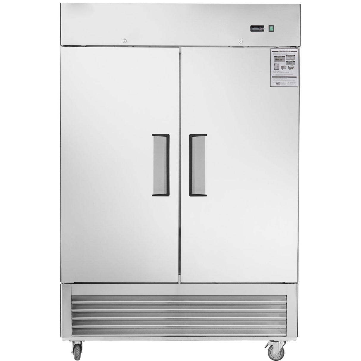 54"W Commercial Freezer 42 cu. ft. 2 Solid Door Reach-In Freezer