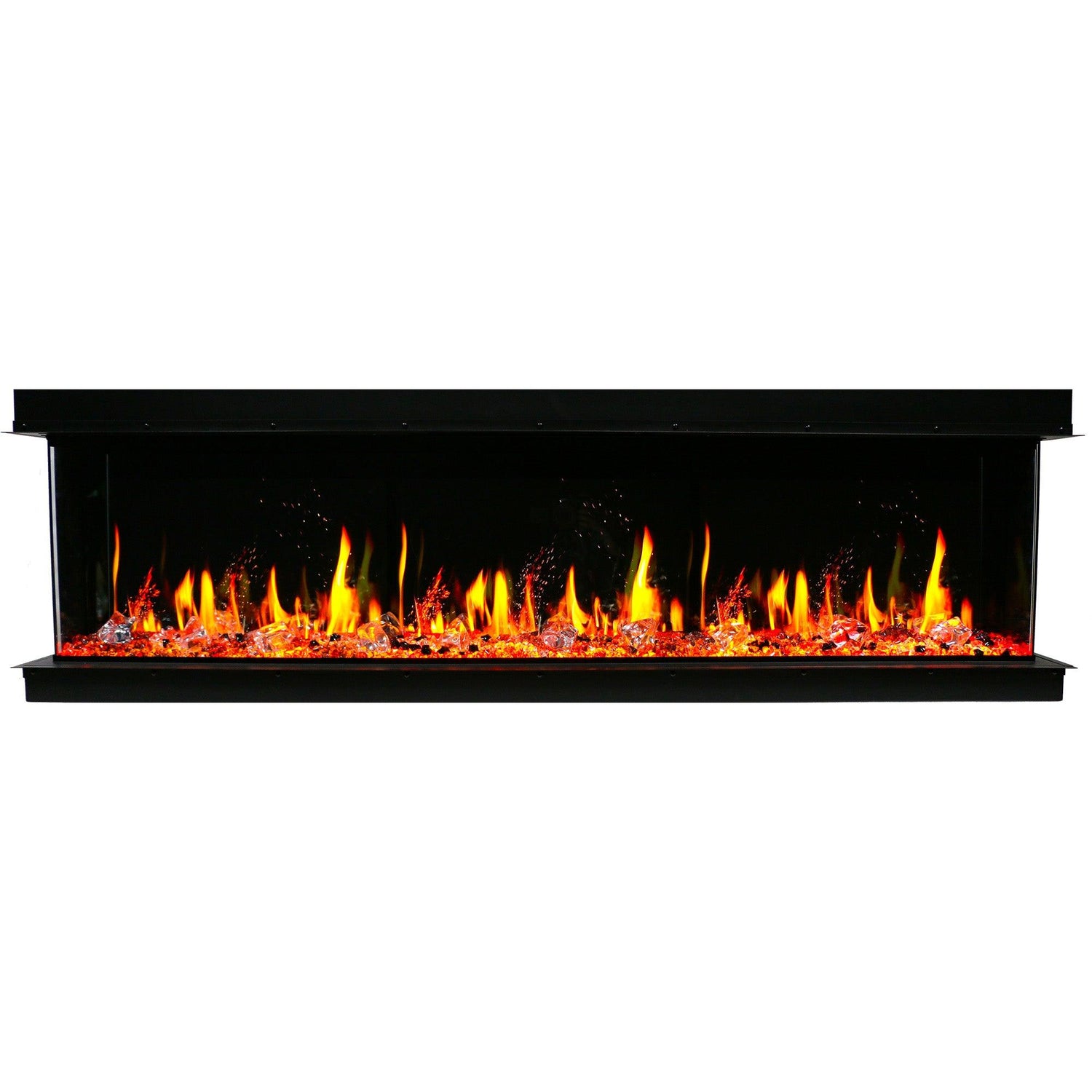 2025 New Warmcastle 50-inch 3-Sided Smart Electric Fireplace with Crackling Sounds, App Diamond-like Crystal (Model: ZEF50T)