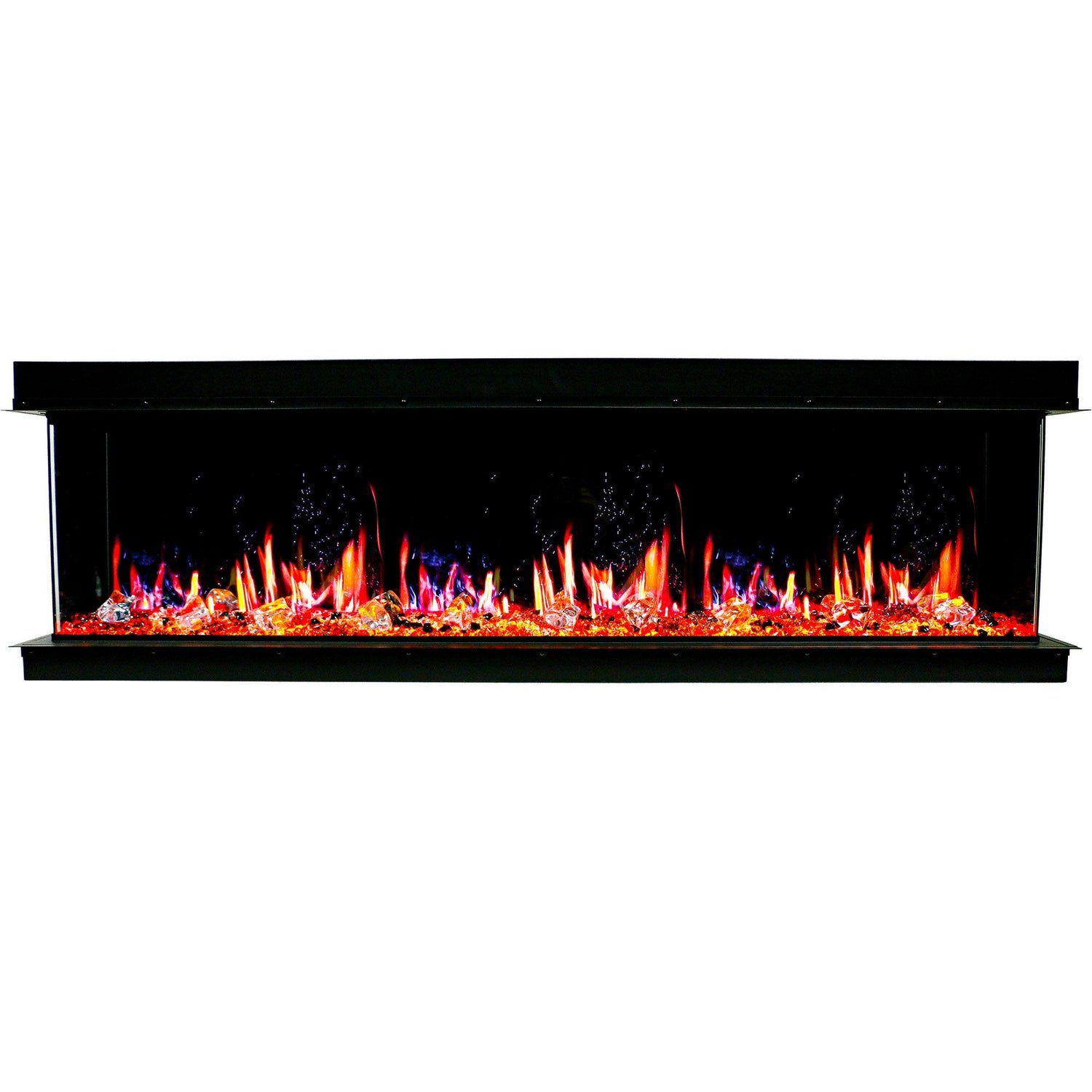 2025 New Warmcastle 3-Sided 60-inch Smart electric fireplace with app wifi enabled diamond-like crystal (Model: ZEF60T)