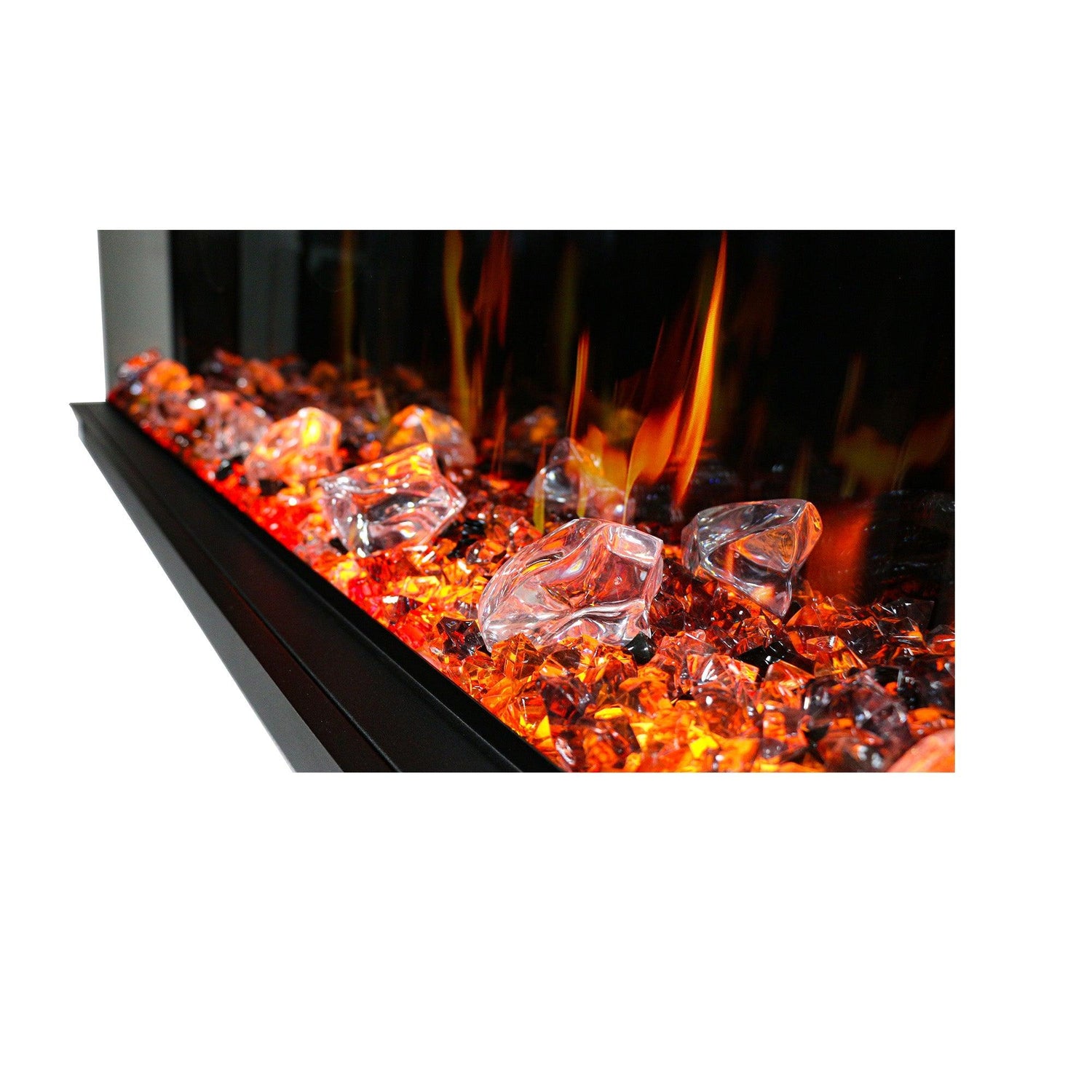 2025 New Warmcastle 3-Sided 60-inch Smart electric fireplace with app wifi enabled diamond-like crystal (Model: ZEF60T)