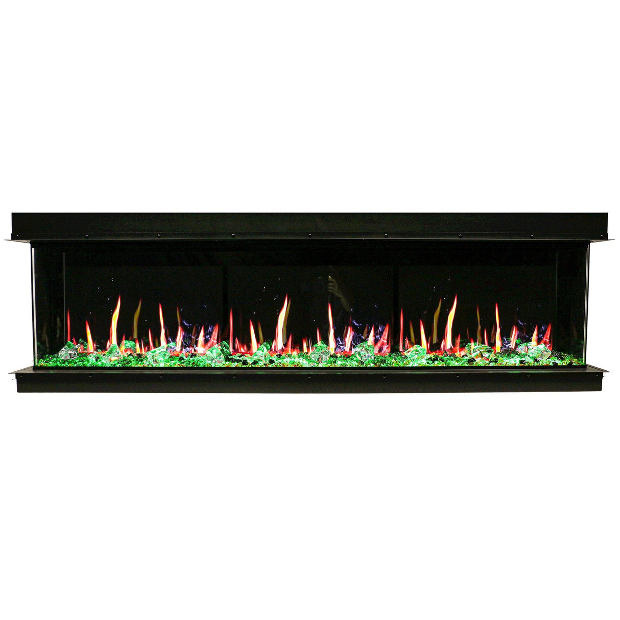 2025 New Litedeer Homes Warmcastle 72-Inch 3-Sided Smart Electric Fireplace (Model: ZEF72T) β WiFi-Enabled with Smart App Control