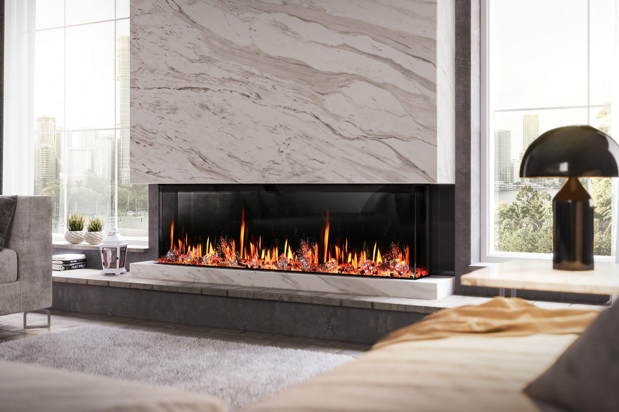 2025 New Litedeer Homes Warmcastle 72-Inch 3-Sided Smart Electric Fireplace (Model: ZEF72T) β WiFi-Enabled with Smart App Control