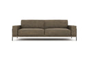 Valencia Chiara Leather Sofa with Steel Frame, Russet Brown