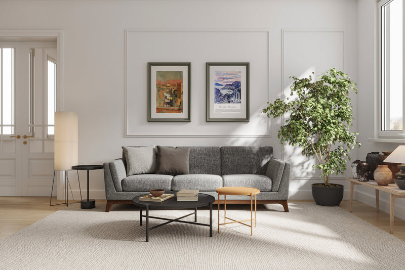 Valencia Sintra Fabric Three Seats Sofa, Grey