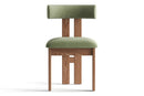 Valencia Carlo Natural Oak Wood Green Mohair Dining Chair, Green (Set of 2)