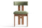 Valencia Carlo Natural Oak Wood Green Mohair Dining Chair, Green (Set of 2)