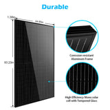 370W Mono Black PERC Solar Panel UL 61730