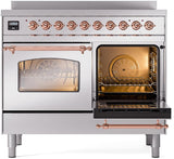 ILVE Nostalgie II 40-Inch Freestanding Electric Induction Range in Stainless Steel with Copper Trim (UPDI406NMPSSP)